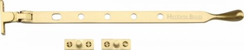 Click Here To Enlarge This Photo Of V992 12-SB Heritage Brass Casement Window Stay Ball Design 12" Satin Brass Finish