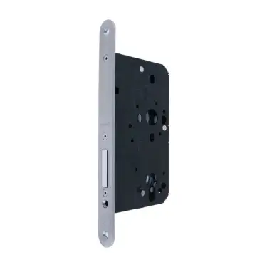 Click Here To Enlarge This Photo Of AR912-R-60-SSS Hoppe Arrone DIN Mortice Deadlock Case Radius Forend (60mm Backset) - Satin Stainless Steel (87107868)