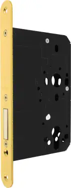 Click Here To Enlarge This Photo Of AR912-R-80-PB Hoppe Arrone DIN Mortice Deadlock Case Radius Forend (80mm Backset) - Polished Brass (50001760)