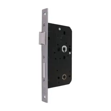 Click Here To Enlarge This Photo Of AR913-S-60-SSS Hoppe Arrone DIN Mortice Bathroom Lock Square Forend (60mm Backset) - Satin Stainless Steel (87107871)