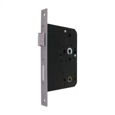 Click Here To Enlarge This Photo Of AR913-S-80-SSS Hoppe Arrone DIN Mortice Bathroom Lock Square Forend (80mm Backset) - Satin Stainless Steel (87117099)