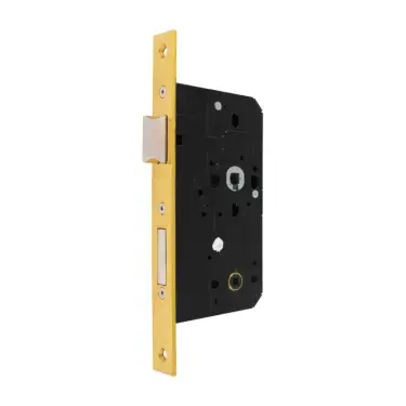 Click Here To Enlarge This Photo Of AR913-S-60-PB Hoppe Arrone DIN Mortice Bathroom Lock Square Forend (60mm Backset) - Polished Brass (87107873)