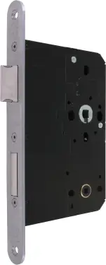 Click Here To Enlarge This Photo Of AR913-R-80-SSS Hoppe Arrone DIN Mortice Bathroom Lock Radius Forend (80mm Backset) - Satin Stainless Steel (87117092)