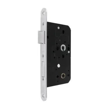 Click Here To Enlarge This Photo Of AR913-R-60-PSS Hoppe Arrone DIN Mortice Bathroom Lock Radius Forend (60mm Backset) - Polished Stainless Steel (87107875)