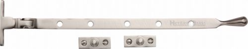 Click Here To Enlarge This Photo Of V992 12-SN Heritage Brass Casement Window Stay Ball Design 12" Satin Nickel Finish