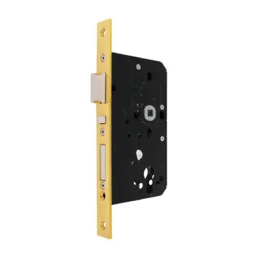 Click Here To Enlarge This Photo Of AR915-S-60-PB Hoppe Arrone DIN Mortice Apartment Lock Square Forend (60mm Backset) - Polished Brass (87107885)