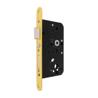Click Here To Enlarge This Photo Of AR915-R-60-PB Hoppe Arrone DIN Mortice Apartment Lock Radius Forend (60mm Backset) - Polished Brass (87107888)