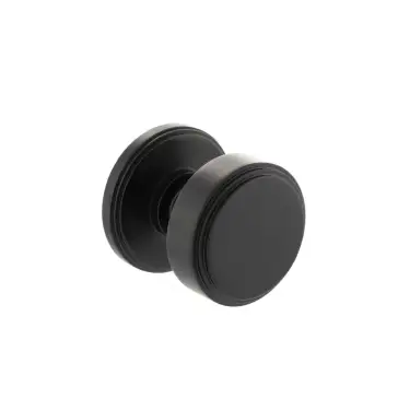 Click Here To Enlarge This Photo Of Atlantic - MH350SMKMBSOLID Millhouse Brass 'Boulton' (Solid Brass) Stepped Mortice Knob on Concealed Fix Rose - Matt Black