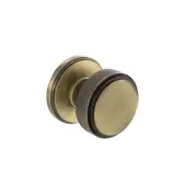 Atlantic - MH450KSMKABSOLID Millhouse Brass 'Harrison' (Solid Brass) Knurled Mortice Knob on Concealed Fix Rose - Antique Brass