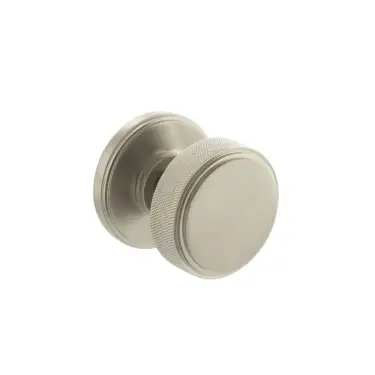 Click Here To Enlarge This Photo Of Atlantic - MH450KSMKSNSOLID Millhouse Brass 'Harrison' (Solid Brass) Knurled Mortice Knob on Concealed Fix Rose - Satin Nickel