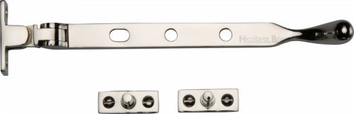 Click Here To Enlarge This Photo Of V992 8-PNF Heritage Brass Casement Window Stay Ball Design 8" Polished Nickel Finish