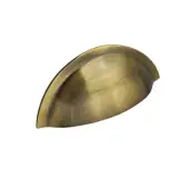 SB2308ANT - Spira Brass Slim Cup Handle 85mm - Antique Brass