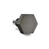 SB2311GG - Spira Brass Hexagonal Cupboard Knob 38mm - Gun Metal Grey