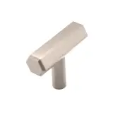 SB2313SS - Spira Brass Hexagonal T Bar Cupboard Pull 50mm - Satin Silver