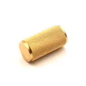 SB2327SB - Spira Brass Knurled Cylinder Cupboard Pull 17mm - Satin Brass
