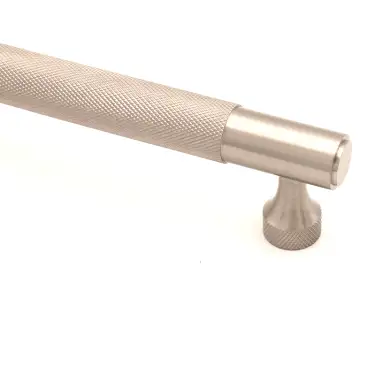 Click Here To Enlarge This Photo Of SB2413SS - Spira Brass Knurled Bar Handles 130mm Centres - Satin Silver