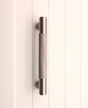 Click Here To Enlarge This Photo Of SB2413SS - Spira Brass Knurled Bar Handles 130mm Centres - Satin Silver