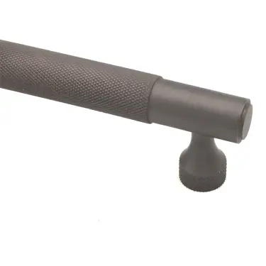 Click Here To Enlarge This Photo Of SB2413GG - Spira Brass Knurled Bar Handles 130mm Centres - Gun Metal Grey