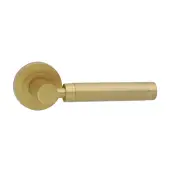 SB1203SB - Spira Brass Zest Lever Handle on Round Rose - Satin Brass