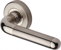VIE1920-MC Heritage Brass Door Handle Lever Latch on Round Rose Vienna Design Mercury Finish