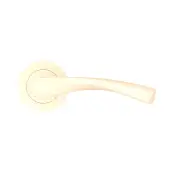 SB1301IV - Spira Brass Mercury Lever Handle on Round Rose - Ivory