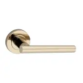 SB1304PVDB - Spira Brass Jura Lever Handle on Round Rose - PVD Brass