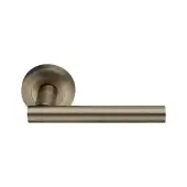 SB1304MANT - Spira Brass Jura Lever Handle on Round Rose - Matt Antique