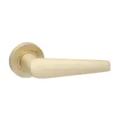 SB1308SB - Spira Brass Aero Lever Handle on Round Rose - Satin Brass
