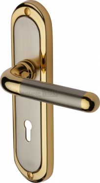 Click Here To Enlarge This Photo Of VIE3300-JP Heritage Brass Door Handle Lever Lock Vienna Design Jupiter Finish