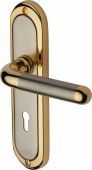 VIE3300-JP Heritage Brass Door Handle Lever Lock Vienna Design Jupiter Finish