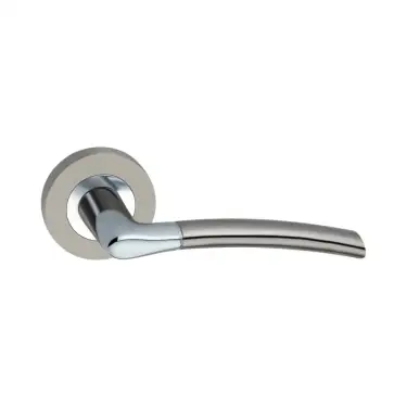 Click Here To Enlarge This Photo Of SB1310DT - Spira Brass Slavia Lever Handle on Round Rose - Dual Tone