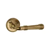 SB1111AB - Spira Brass Beehive Lever Handle on Round Rose - Aged Brass