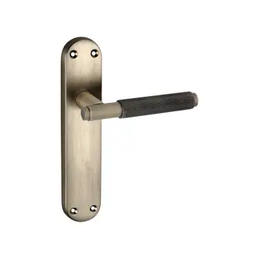Click Here To Enlarge This Photo Of SB1404MANT - Spira Brass Connaught Knurled Lever on Latch Backplate - Matt Antique