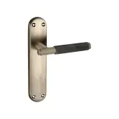 SB1404MANT - Spira Brass Connaught Knurled Lever on Latch Backplate - Matt Antique