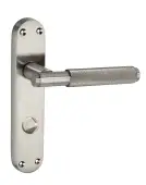 SB1407SN - Spira Brass Connaught Knurled Lever on Bathroom Backplate - Satin Nickel