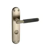 SB1407MANT - Spira Brass Connaught Knurled Lever on Bathroom Backplate - Matt Antique