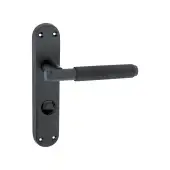 SB1407BLK - Spira Brass Connaught Knurled Lever on Bathroom Backplate - Matt Black