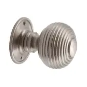 SB2106SN - Spira Brass Beehive Large 60mm Mortice Door Knob - Satin Nickel