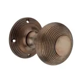 SB2122AT - Spira Brass Beehive Mortice Door Knobs - 55mm Antique