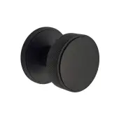 SB2123BLK - Spira Brass Connaught Knurled Mortice Door Knobs - Matt Black