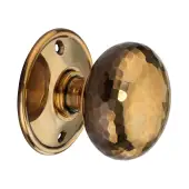 SB2125AB - Spira Brass Hammered Cottage Large Mortice/Rim Door Knobs - Aged Brass