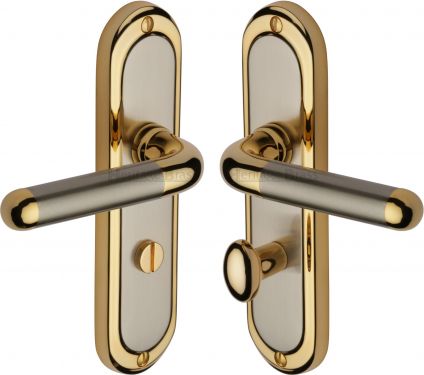 Click Here To Enlarge This Photo Of VIE3330-JP Heritage Brass Door Handle For Bathroom Vienna Design Jupiter Finish