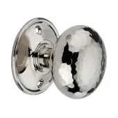 SB2125PN - Spira Brass Hammered Cottage Large Mortice/Rim Door Knobs - Polished Nickel