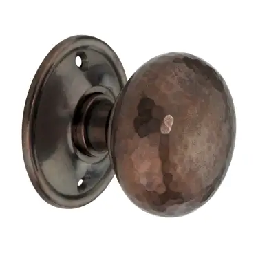 Click Here To Enlarge This Photo Of SB2125AT - Spira Brass Hammered Cottage Large Mortice/Rim Door Knobs - Antique Brass