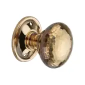 SB2126AB - Spira Brass Hammered Mushroom Mortice/Rim Door Knobs - Aged Brass