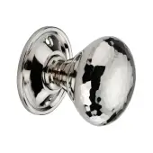 SB2126PN - Spira Brass Hammered Mushroom Mortice/Rim Door Knobs - Polished Nickel