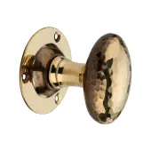 SB2127AB - Spira Brass Hammered Oval Mortice Door Knobs - Aged Brass