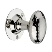 SB2127PN - Spira Brass Hammered Oval Mortice Door Knobs - Polished Nickel