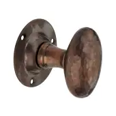 SB2127AT - Spira Brass Hammered Oval Mortice Door Knobs - Antique Brass