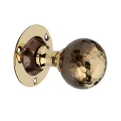 SB2128AB - Spira Brass Hammered Ball Mortice Door Knobs - Aged Brass